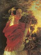 Ivan Khrutsky Young Woman with a Basket oil painting artist